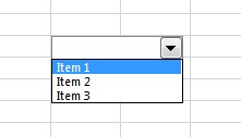a combo box in Excel