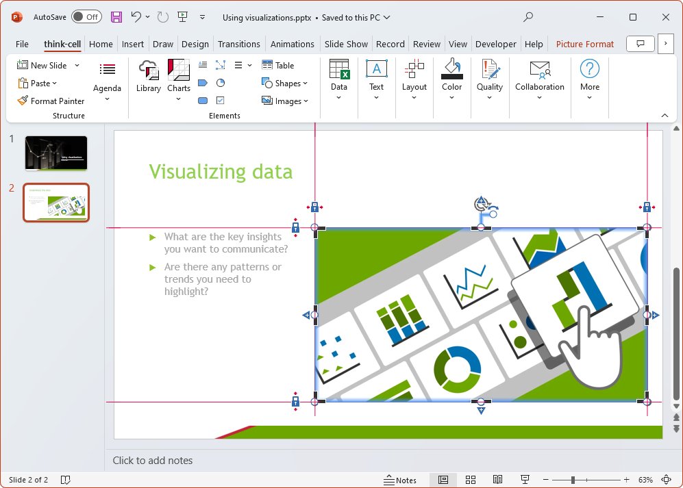 A web image converted into a think-cell element on a PowerPoint slide.