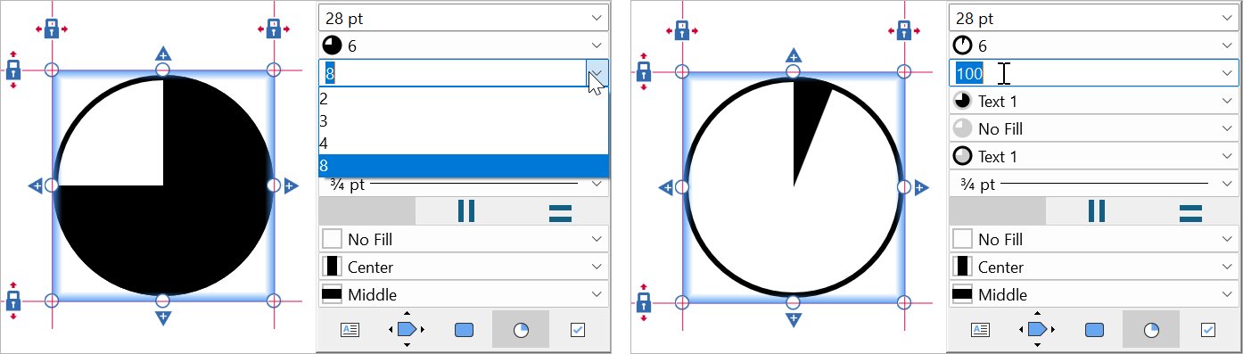 Customizing segments of a Harvey ball.